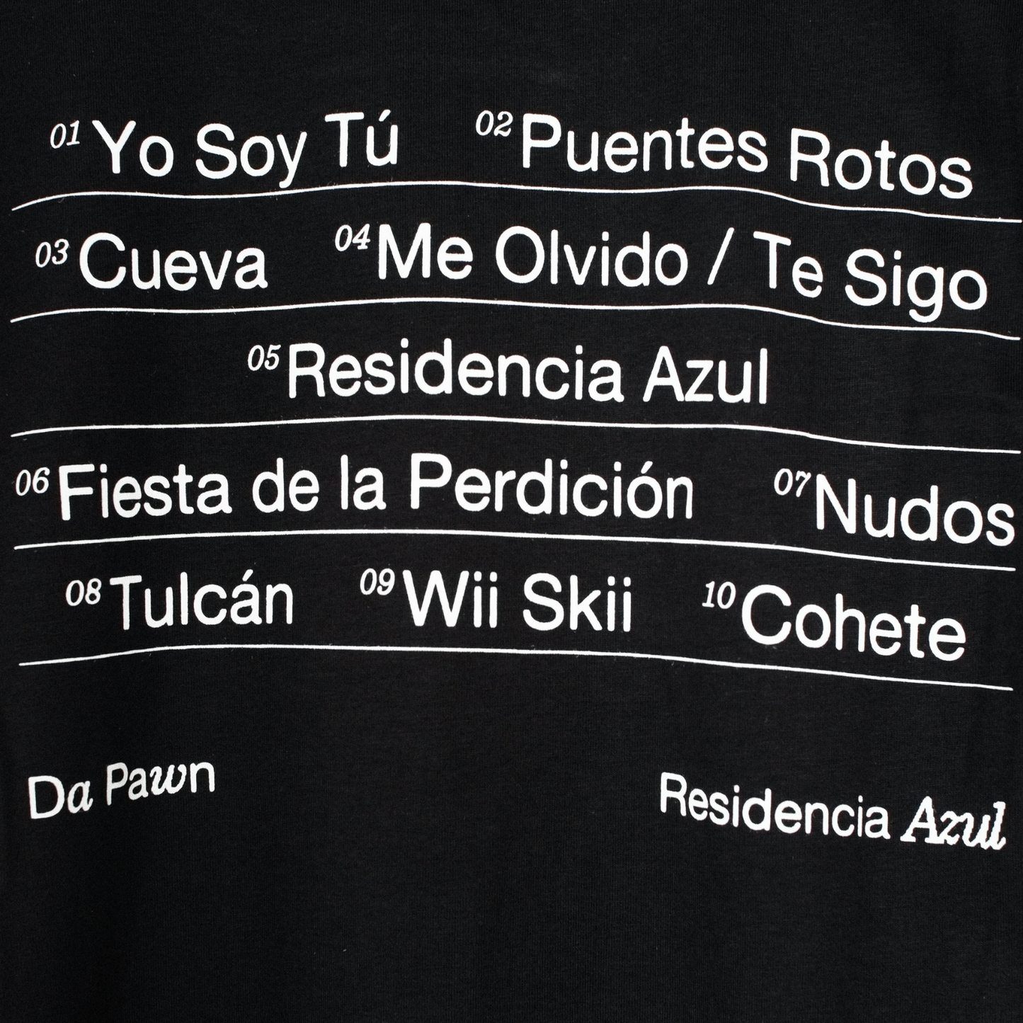 Camiseta negra: Residencia Azul